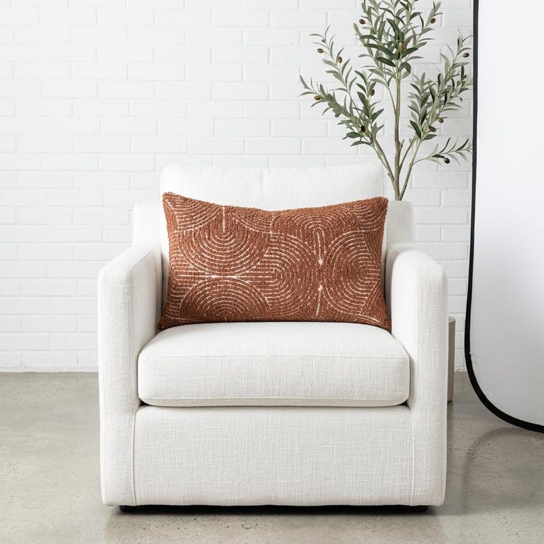 Tufted Burnt Orange Pillow Cover Set of 2