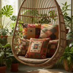 Wool Jute Kilim Cushion Covers Set of 4