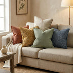 Earth Tones Textured Chenille Throw Pillow Covers Set of 2