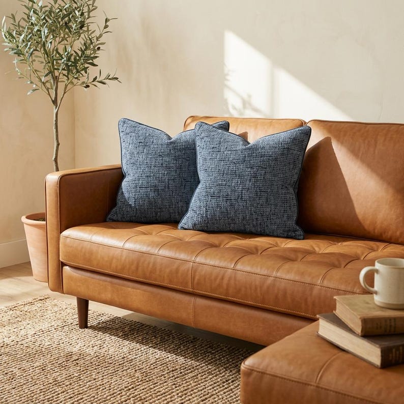 Earth Tones Textured Chenille Throw Pillow Covers Set of 2