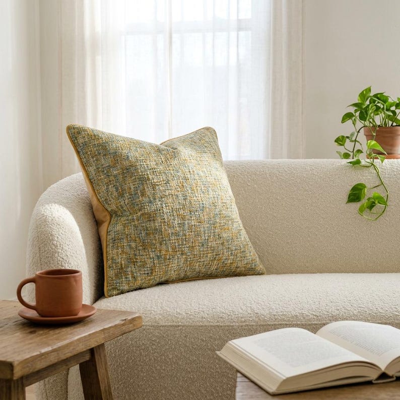 Earth Tones Textured Chenille Throw Pillow Covers Set of 2