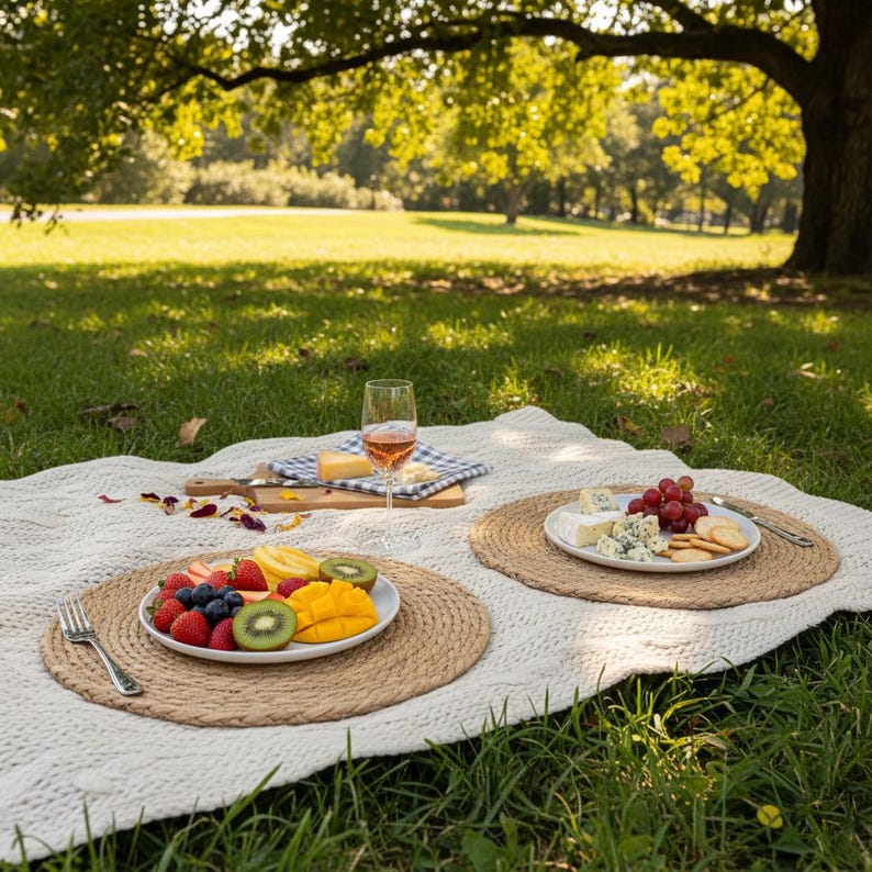 Natural Jute Woven Placemats Set of 6 - 13 inch Round - Larissa Home Decor