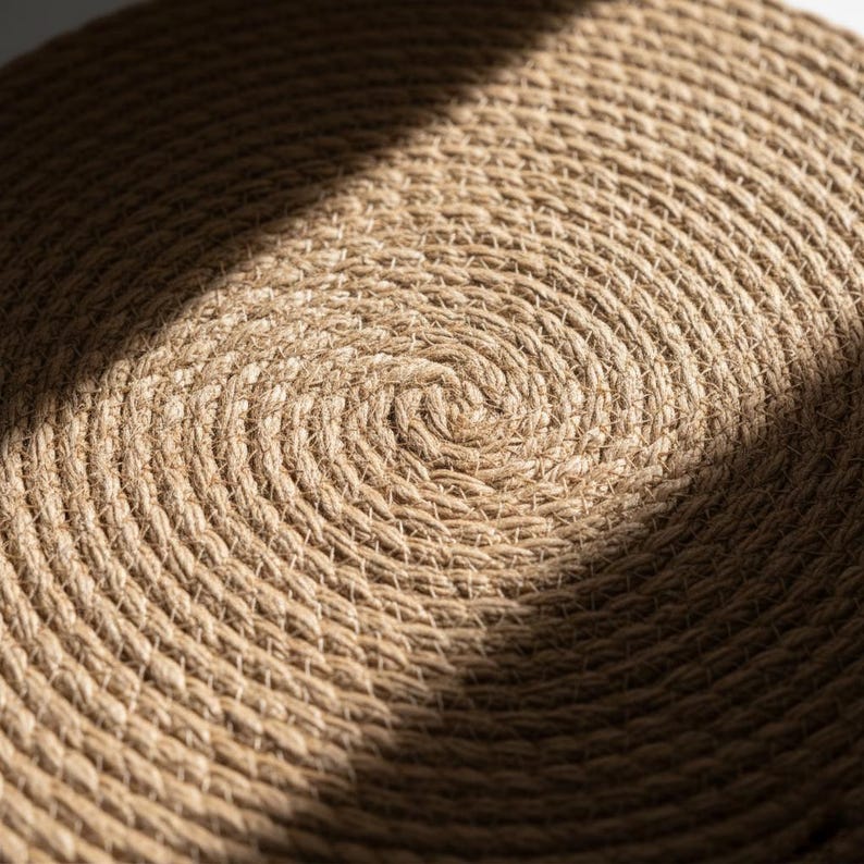 Natural Jute Woven Placemats Set of 6 - 13 inch Round - Larissa Home Decor