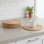 Natural Jute Woven Placemats Set of 6 - 13 inch Round - Larissa Home Decor