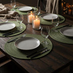 Woven Jute Round Placemats Set of 4 - 13 inch - Larissa Home Decor