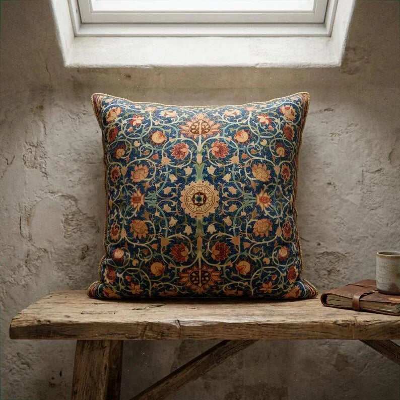 William Morris Floral Velvet Pillow Cover - Larissa Home Decor - US - Pillow Cover