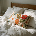 Embroidered Wildflower Pillow Cover - Larissa Home Decor - US - Pillow Cover