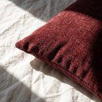 Burgundy Chenille Pillow Covers Set Of 2 - Larissa Home Decor
