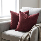 Burgundy Chenille Pillow Covers Set Of 2