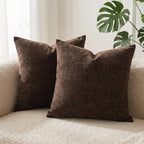 Brown Chenille Pillow Covers Set Of 2