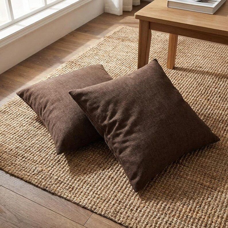 Brown Chenille Pillow Covers Set Of 2
