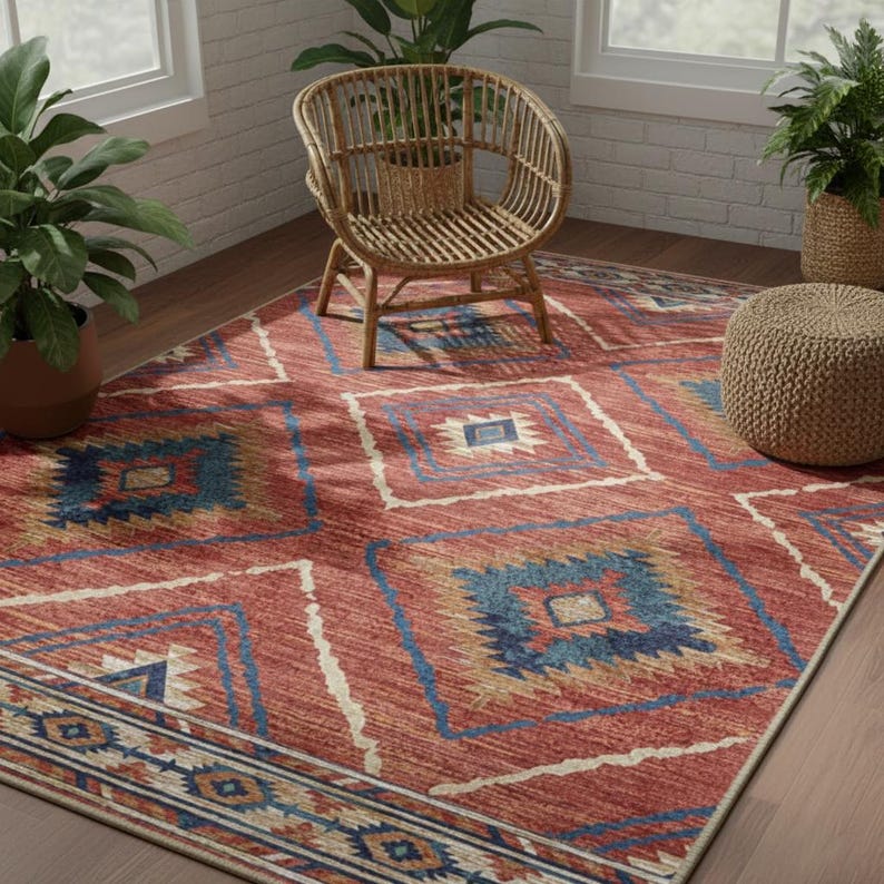 Southwestern Geometric Area Rug - Larissa Home Decor - US - Area Rug