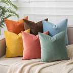 Velvet Pillow Covers Set of 2, Multicolor Throw Pillow Case