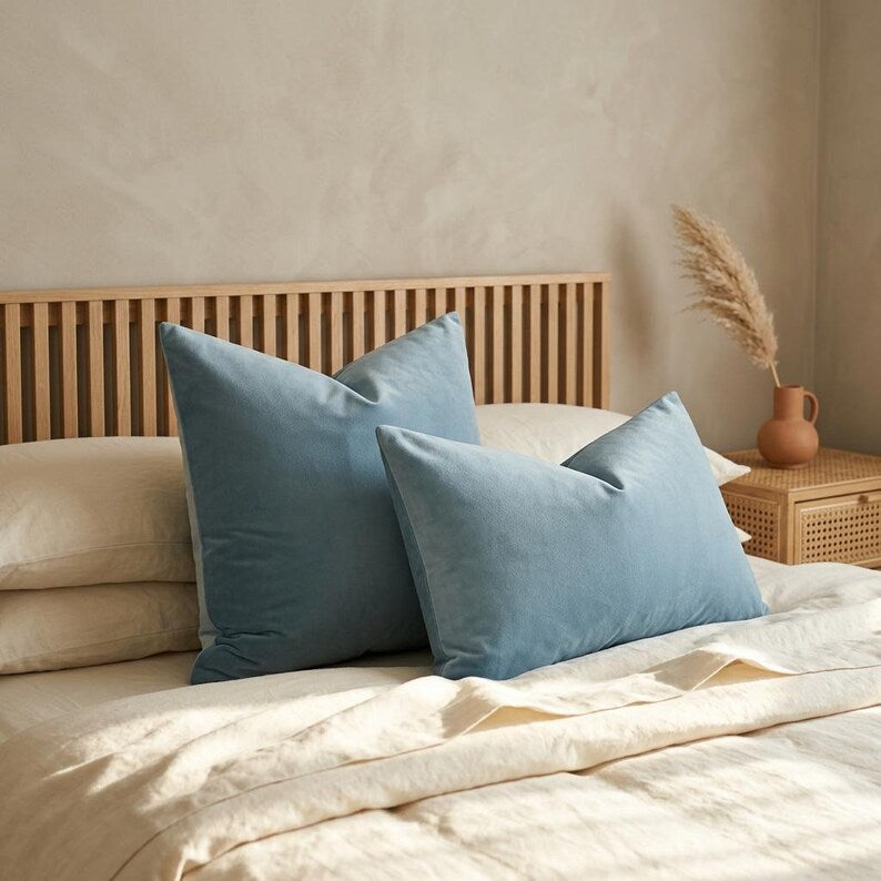 Velvet Pillow Covers Set of 2, Multicolor Throw Pillow Case