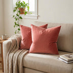 Velvet Pillow Covers Set of 2, Multicolor Throw Pillow Case