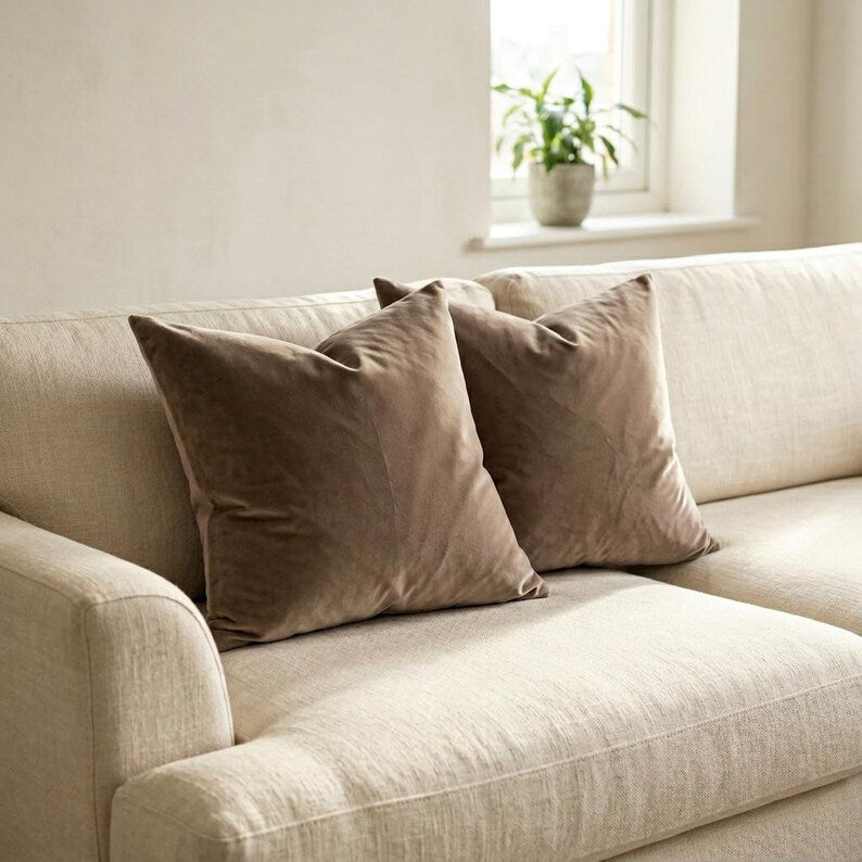 Velvet Pillow Covers Set of 2, Multicolor Throw Pillow Case