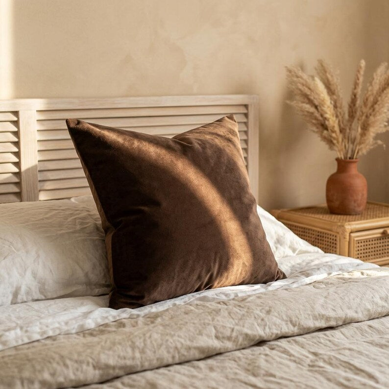 Velvet Pillow Covers Set of 2, Multicolor Throw Pillow Case