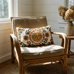 Embroidered Sun Moon Pillow Cover - Larissa Home Decor - US - Pillow Cover