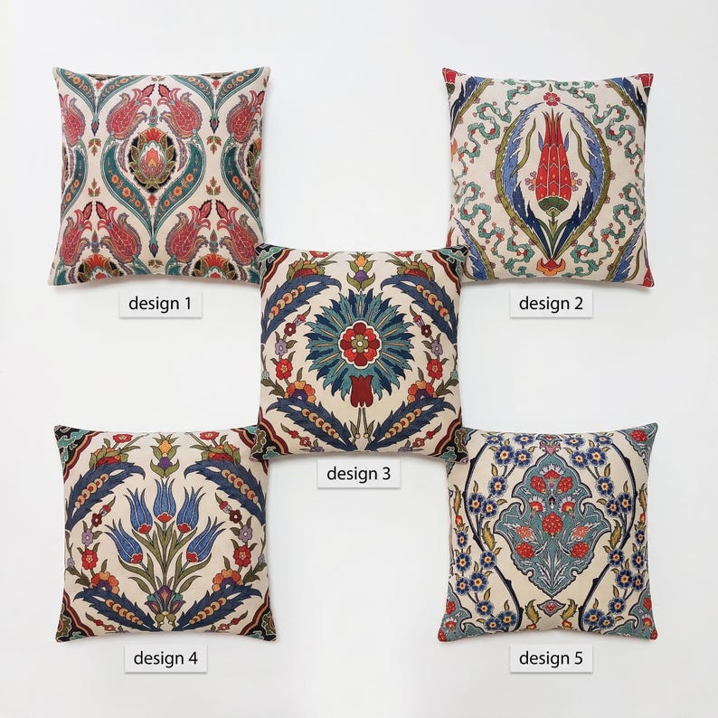 Gobelin Tapestry Pillow Cover Floral Botanical Cushion Cover