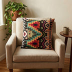Southwestern Kilim Design Colorful Woven Tapestry Cushion Case
