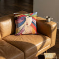 Cubist Face Pillow Cover, Colorful Abstract Art Tapestry Cushion Case