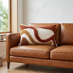 Rust Tufted Abstract Boho Pillow Cover