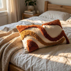 Rust Tufted Abstract Boho Pillow Cover