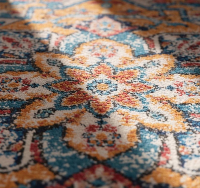 Boho Medallion Washable Area Rug - Larissa Home Decor - US - Area Rug