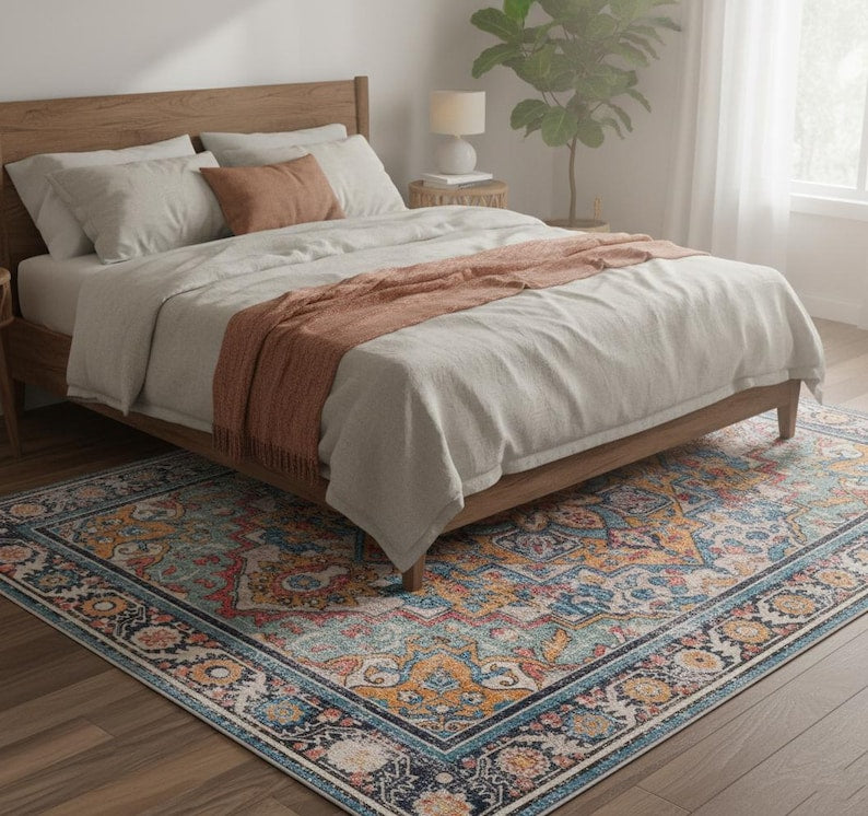 Boho Medallion Washable Area Rug - Larissa Home Decor - US - Area Rug