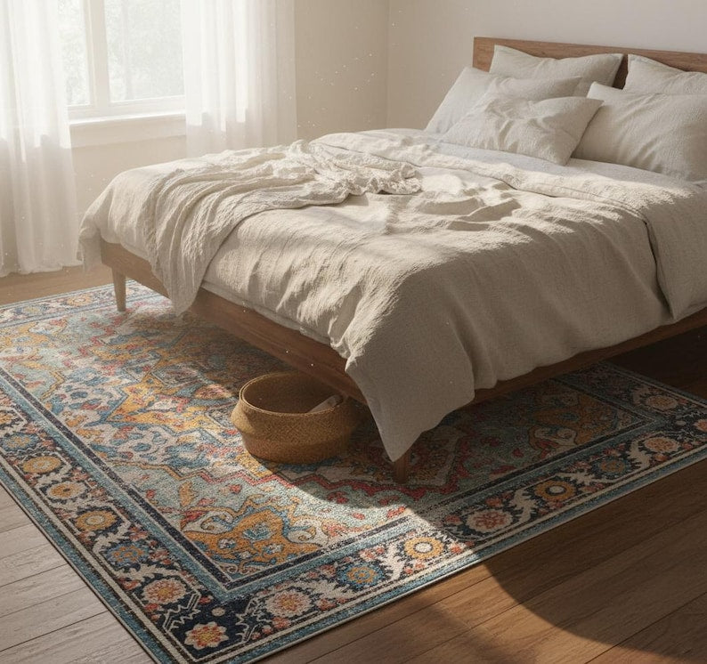 Boho Medallion Washable Area Rug - Larissa Home Decor - US - Area Rug