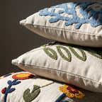 Artisan Embroidered Throw Pillow Cover Bundle – Set of 3