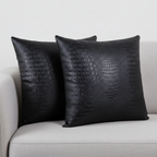 Black Leather Pillow Cover  - Larissa Home Decor - US - Pillow Cover