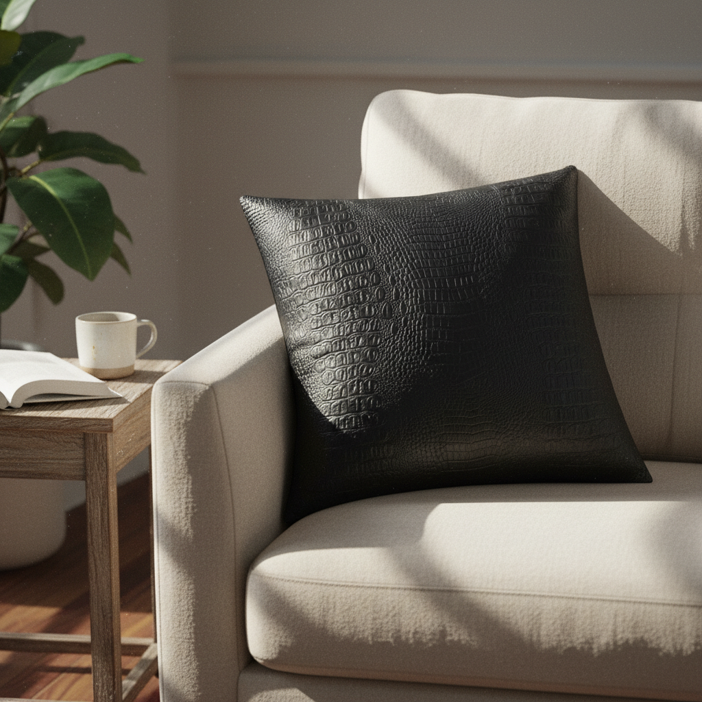 Black Leather Pillow Cover  - Larissa Home Decor - US - Pillow Cover