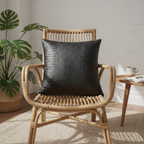 Black Leather Pillow Cover  - Larissa Home Decor - US - Pillow Cover