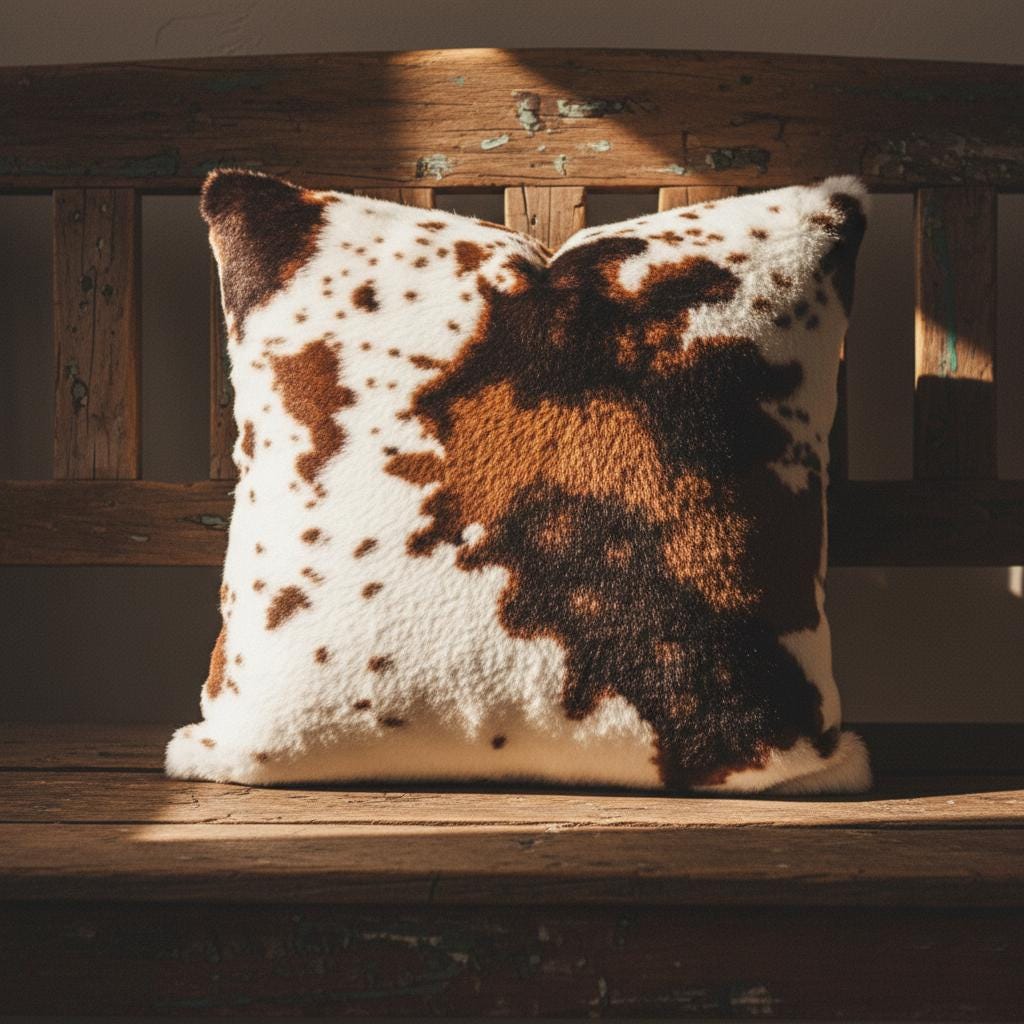 Premium Vegan Cowhide Fur Pillow Cover Set of 2