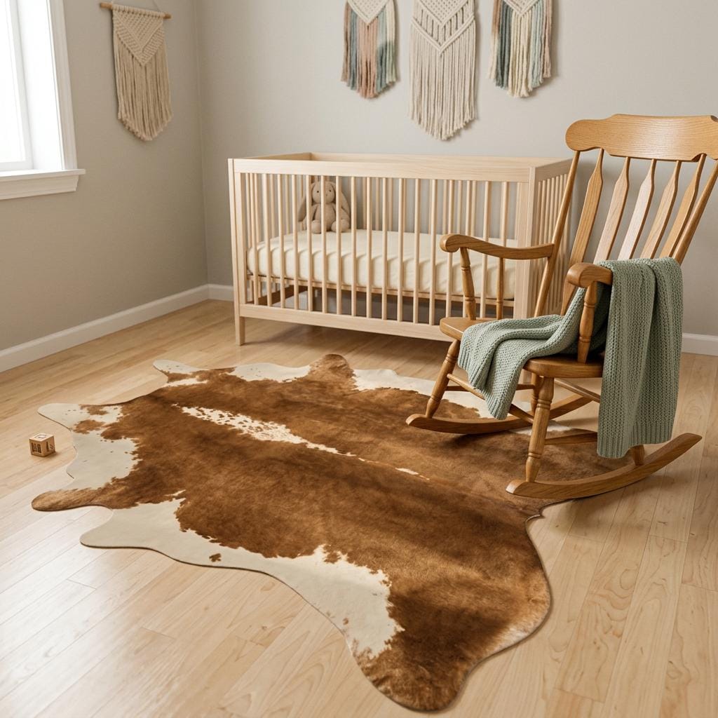 Vegan Leather Cowhide Rug