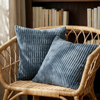 Navy Blue Corduroy Pillow Covers Set of 2