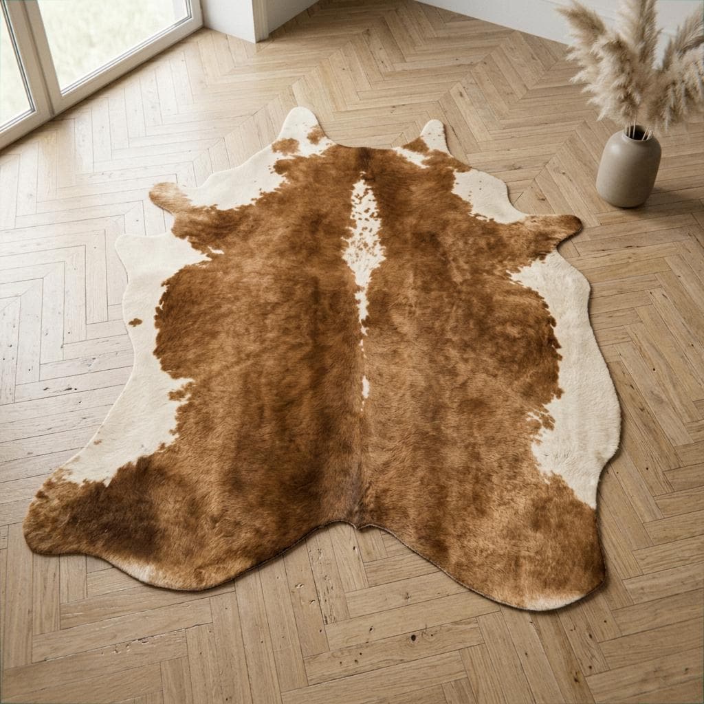 Vegan Leather Cowhide Rug