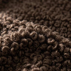 Macro detail of curly boucle sherpa texture on faux fur pillow cover – Larissa Home Decor