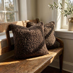 Set of 2 Boucle Pillow Covers Soft Faux Fur Sherpa Cushion Cases