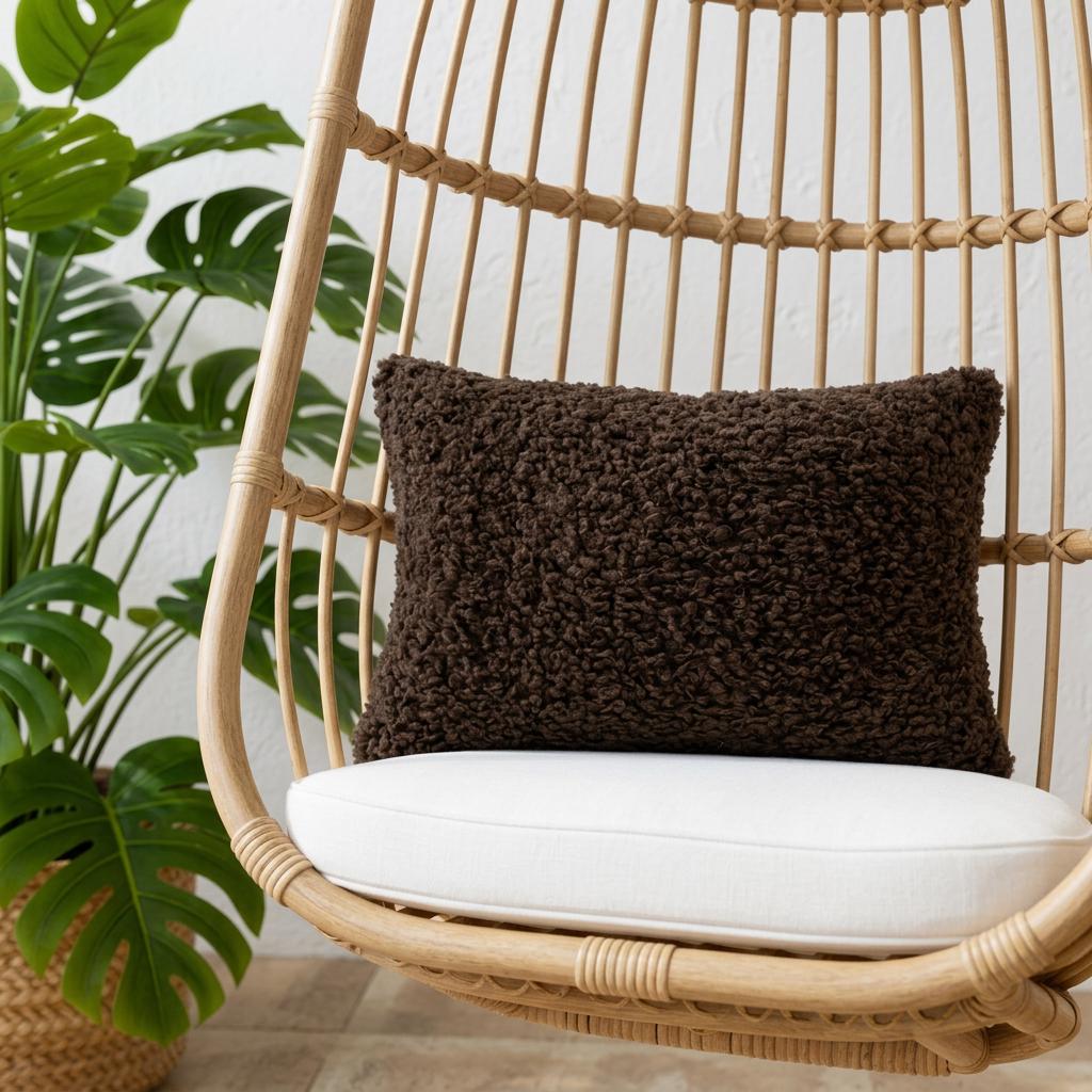 Set of 2 Boucle Pillow Covers Soft Faux Fur Sherpa Cushion Cases