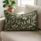 Luxury Floral Throw Chenille Pillow Cove Botanical Cushion Case
