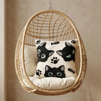 Embroidered Cat Pillow Cushion Cover