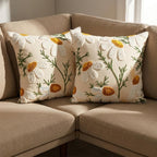 Daisy Embroidered Floral Pillow Cover Set of 2