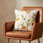 Daisy Embroidered Floral Pillow Cover Set of 2