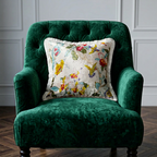 Japanese Floral Velvet Throw Pillow Cover