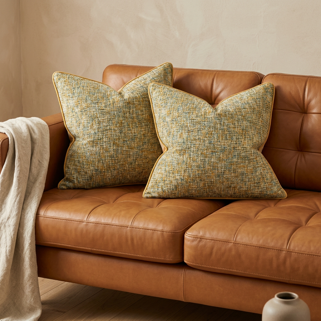 Textured Chenille Throw Pillow Covers Set of 2, Boho Farmhouse Cushion Cover