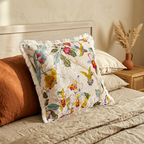 Japanese Floral Velvet Throw Pillow Cover