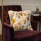 Japanese Floral Velvet Throw Pillow Cover