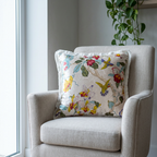 Japanese Floral Velvet Throw Pillow Cover